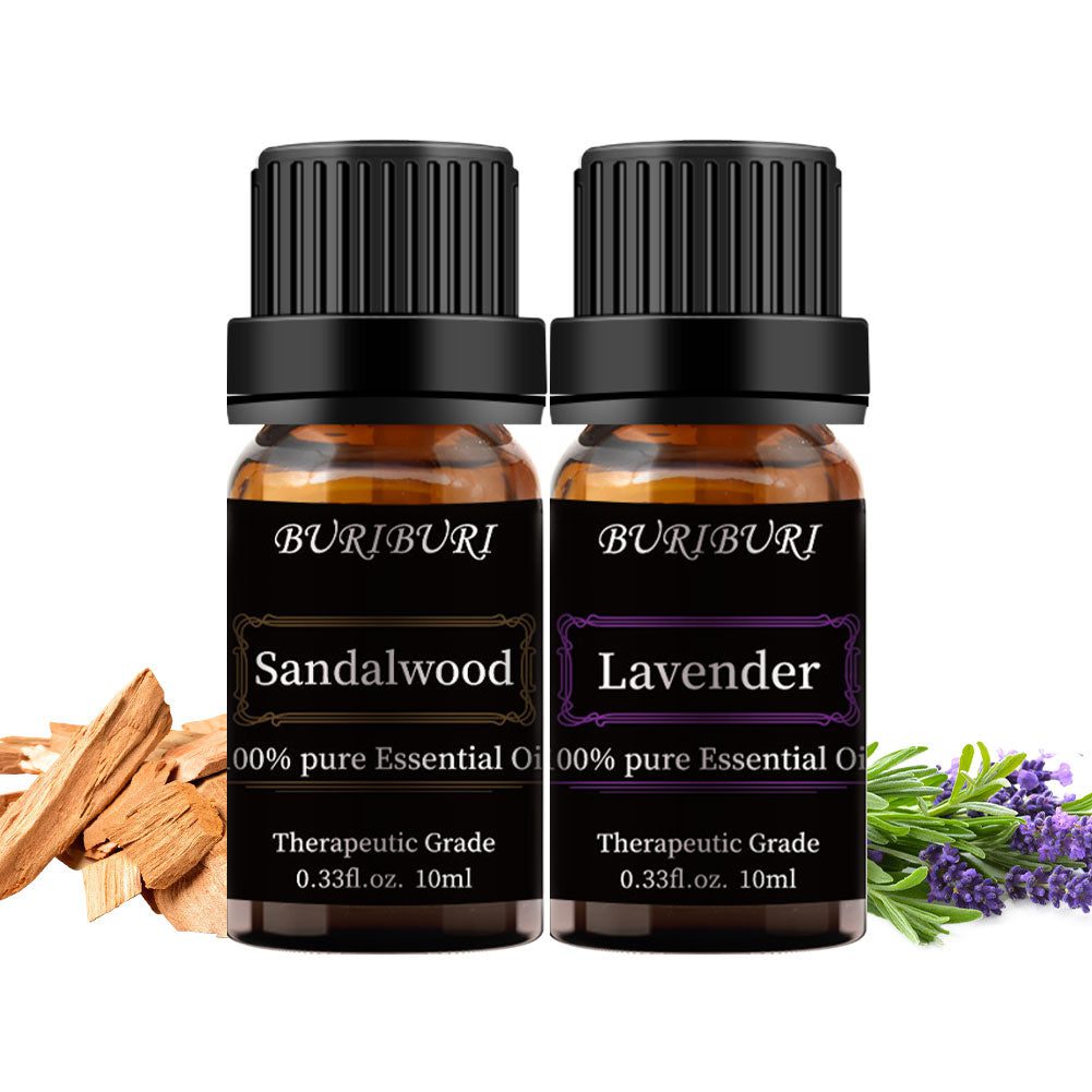 2pcs 10ml Sandalwood + Lavender Essential Oil Set