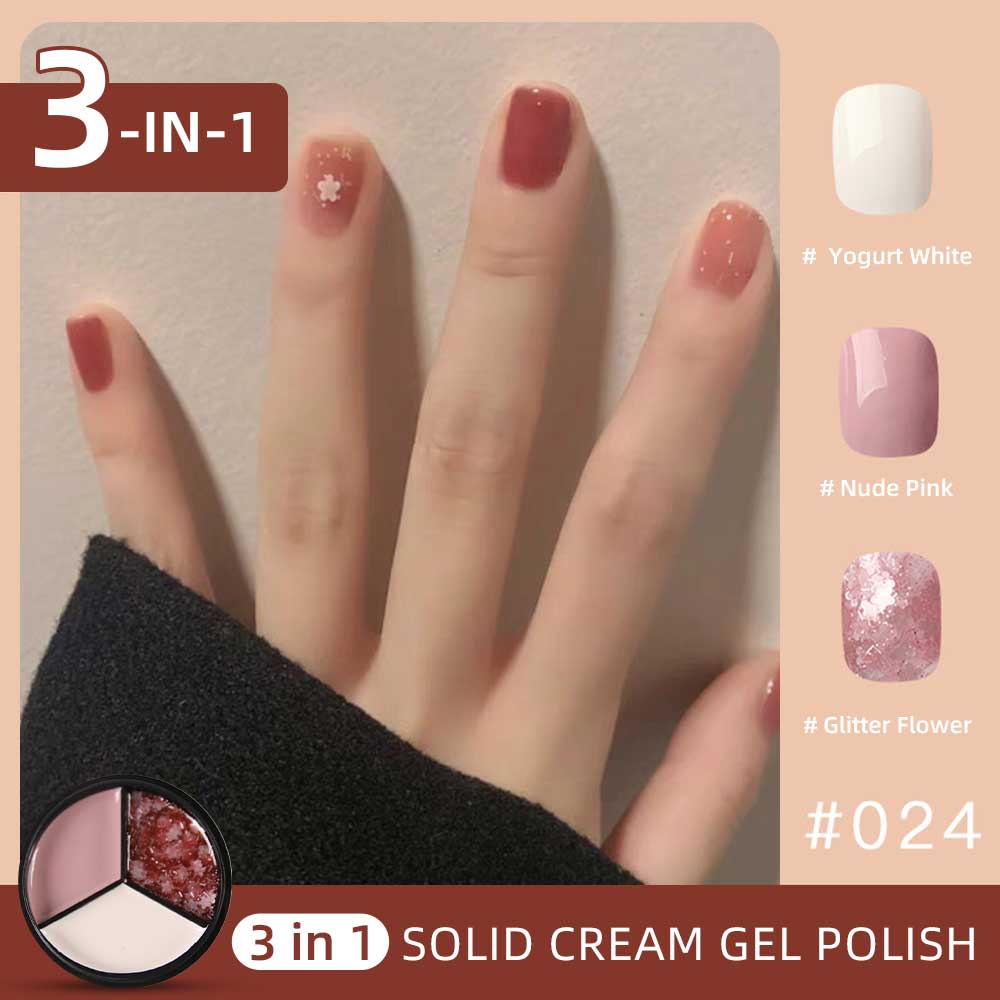 2pcs 3-Colors-in-1 Solid Cream Gel Polish 6 Colors - Mars + Kepler