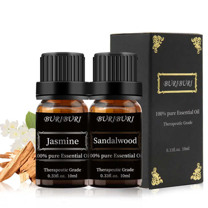 2pcs 10ml Sandalwood + Jasmine Essential Oil Set