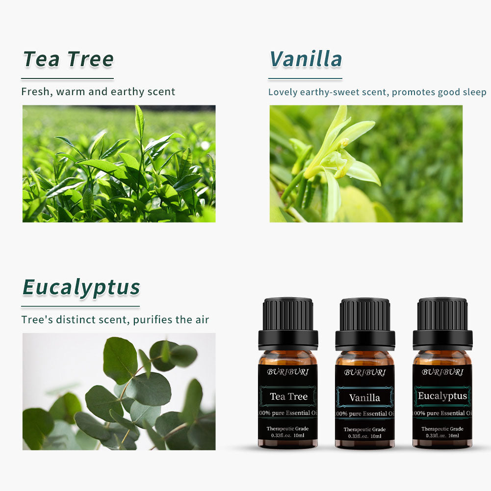 tea tree vanilla eucalyptus essential oils