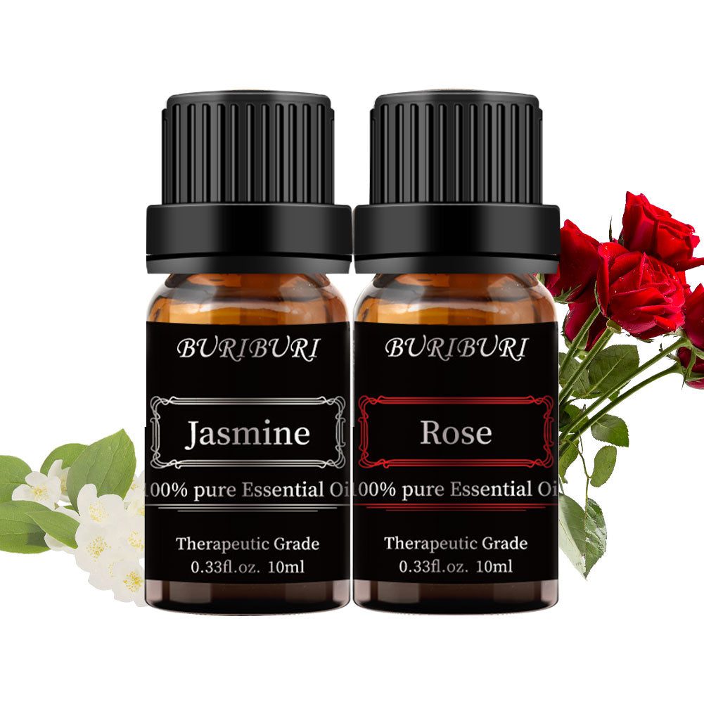 2pcs 10ml Rose + Jasmine Essential Oil Set