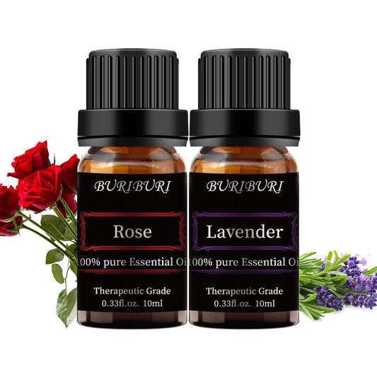2pcs 10ml Rose + Lavender Essential Oil Set