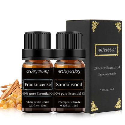 2pcs 10ml Sandalwood + Frankincense Essential Oil Set