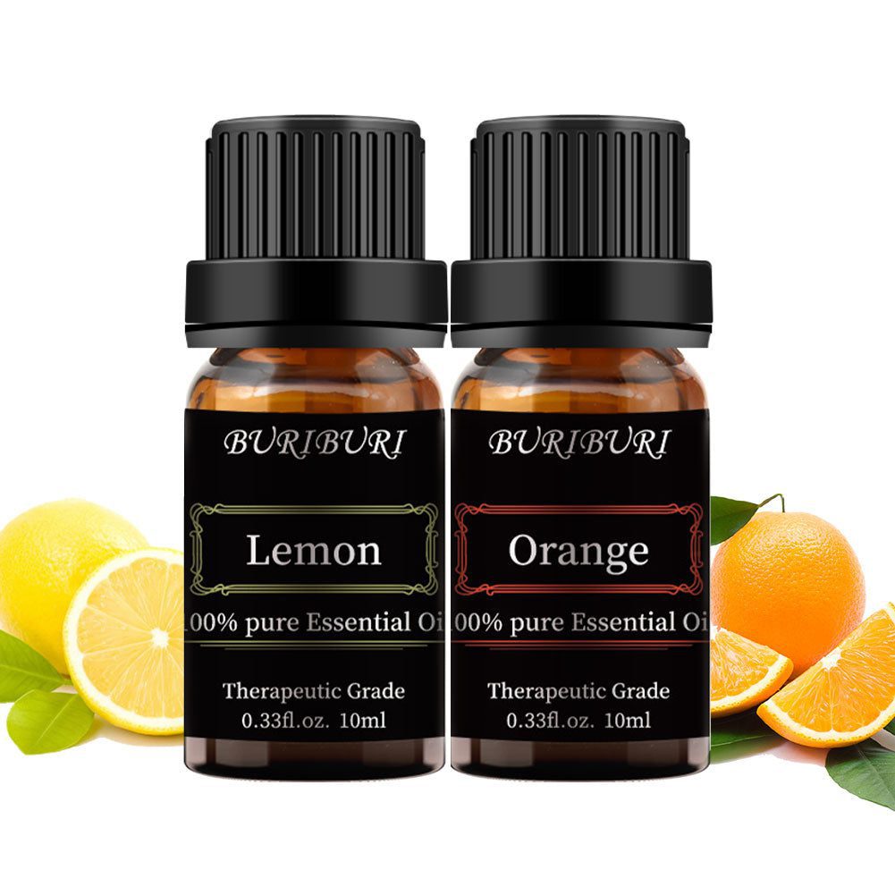 2pcs 10ml Lemon + Orange Essential Oil Set