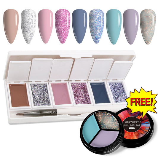 Blingbling Girl Group 6-colors-in-1 + Free 3-colors-in-1 (#20) Solid Cream Gel Polish