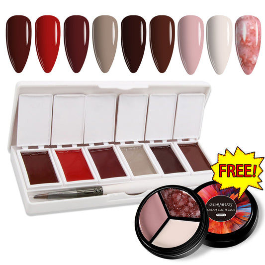 Modern Beauty 6-colors-in-1 + Free 3-colors-in-1 (#24) Solid Cream Gel Polish