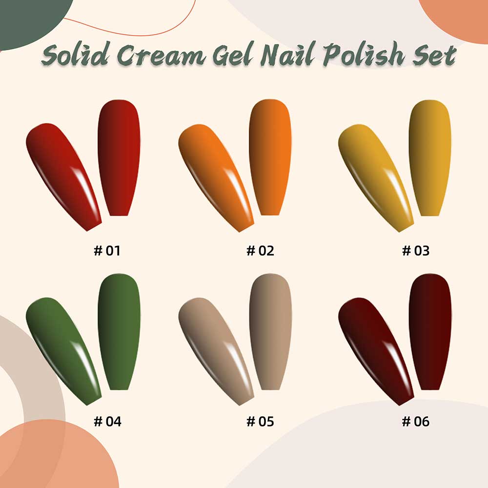 6 Colors Pack Canned Solid Cream Pudding Gel Polish Set - Total 24 Colors