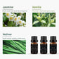 6pcs 10ml Essential Oil Set (Lavender, Jasmine, Vanilla, Vetiver, Peppermint, Eucalyptus)