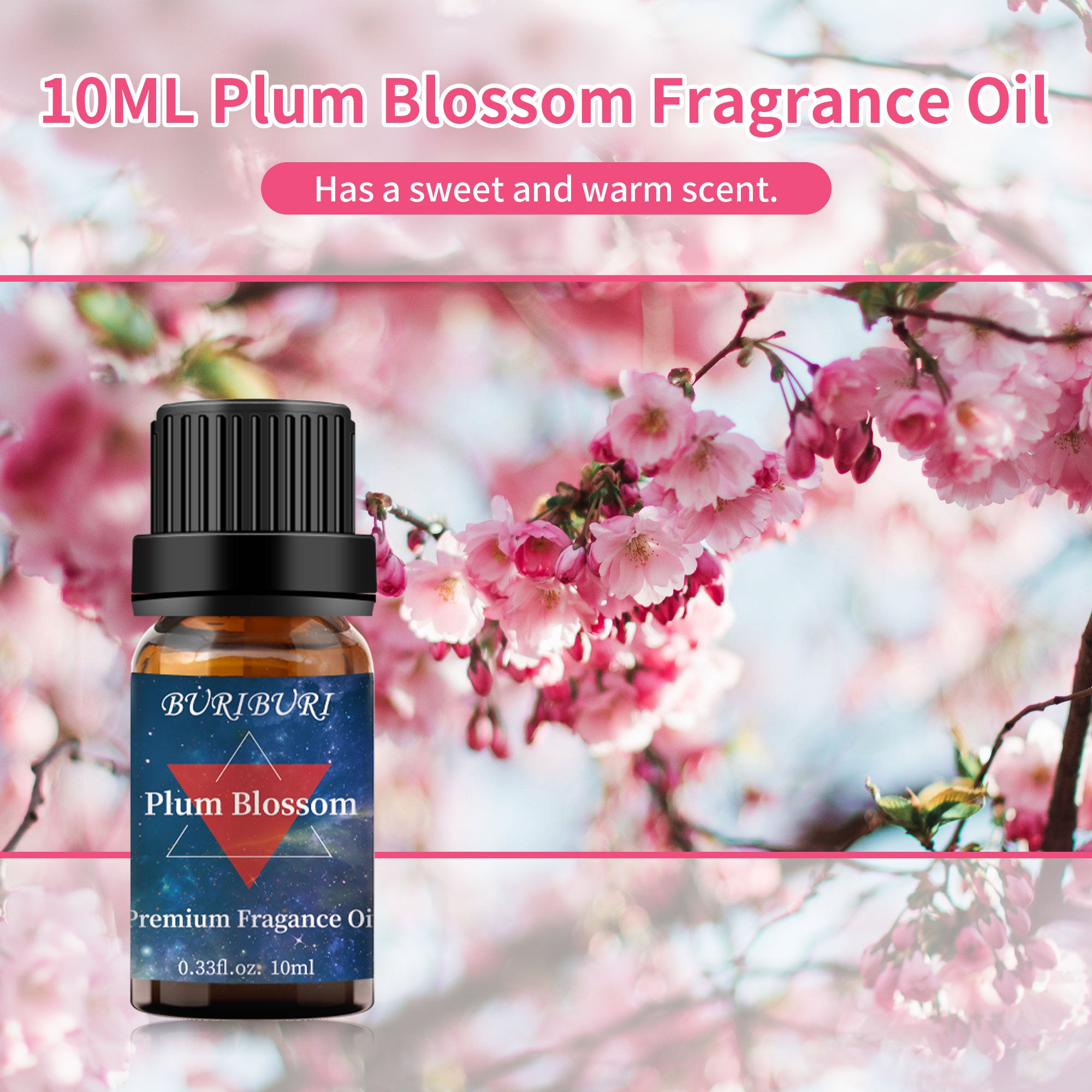Premium Grade Plum Blossom Scented Fragrance Oil - 10ml