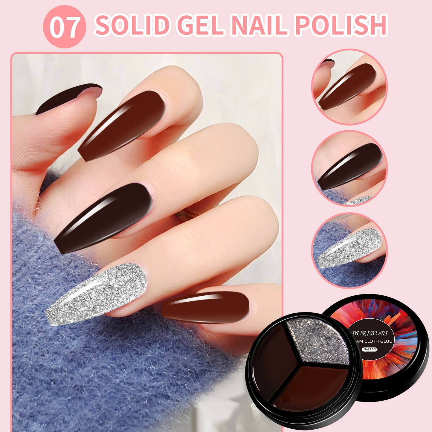 4pcs 3-Colors-in-1 Solid Cream Gel Polish 12 Colors - Beach For Vacation