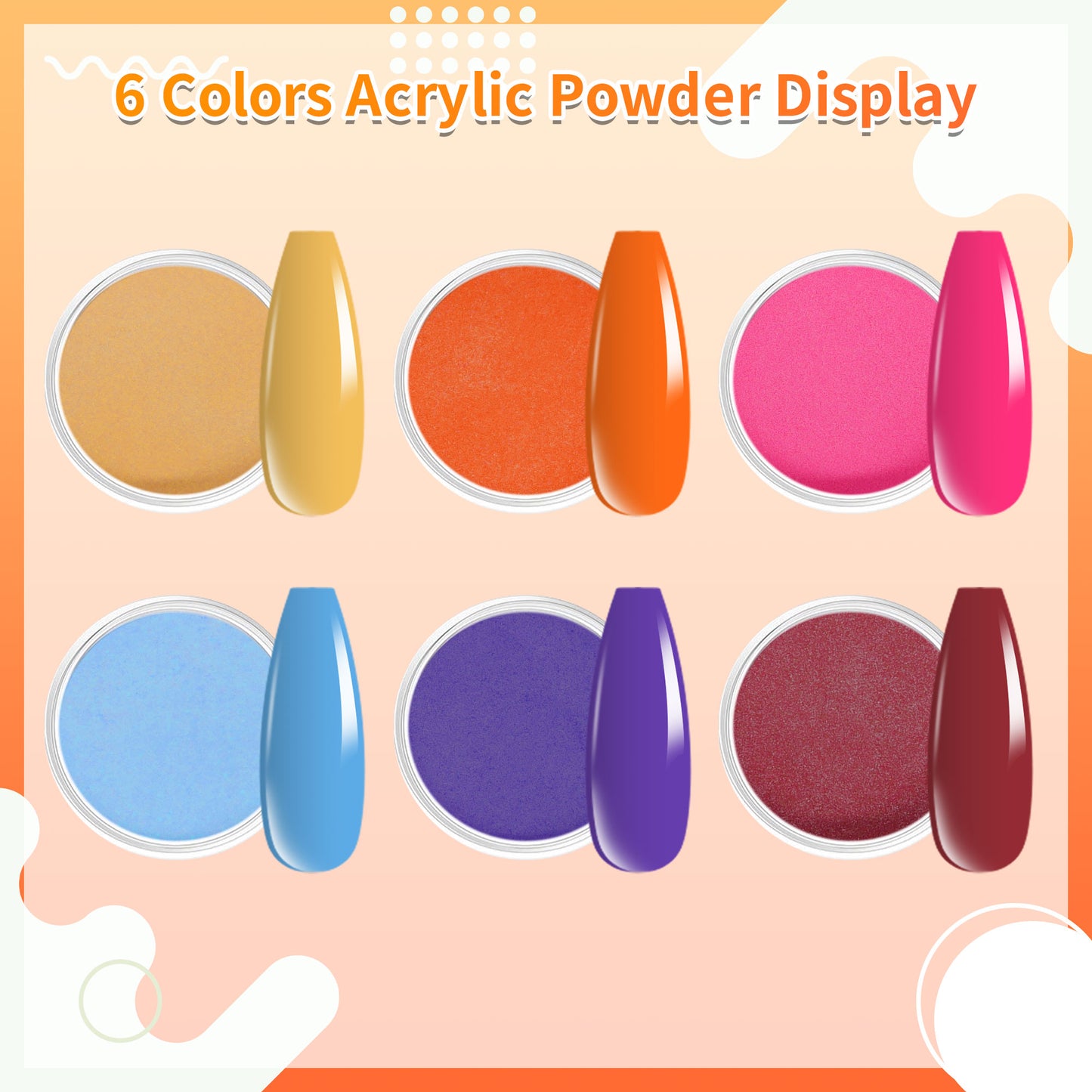 Emboldened & Fierce - 6 Colors Nails Acrylic Powder Set
