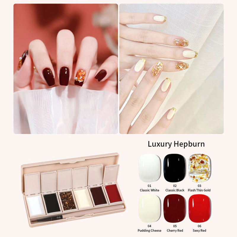 Luxury Hepburn Style - 6 Colors in 1 Solid Cream Pudding Gel Polish