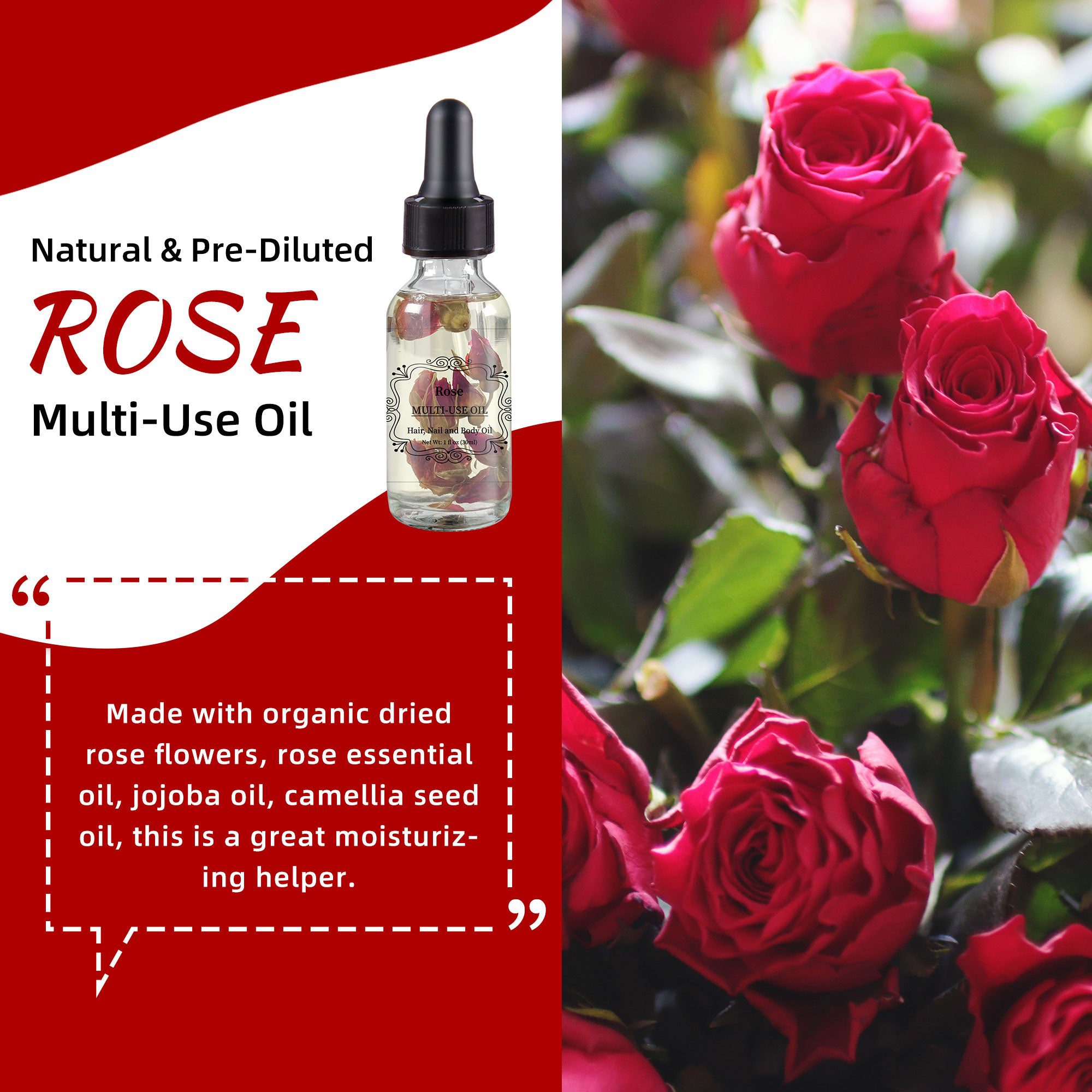 2pcs Peony + Rose Multi-Use Oil Flower Body Oils Set