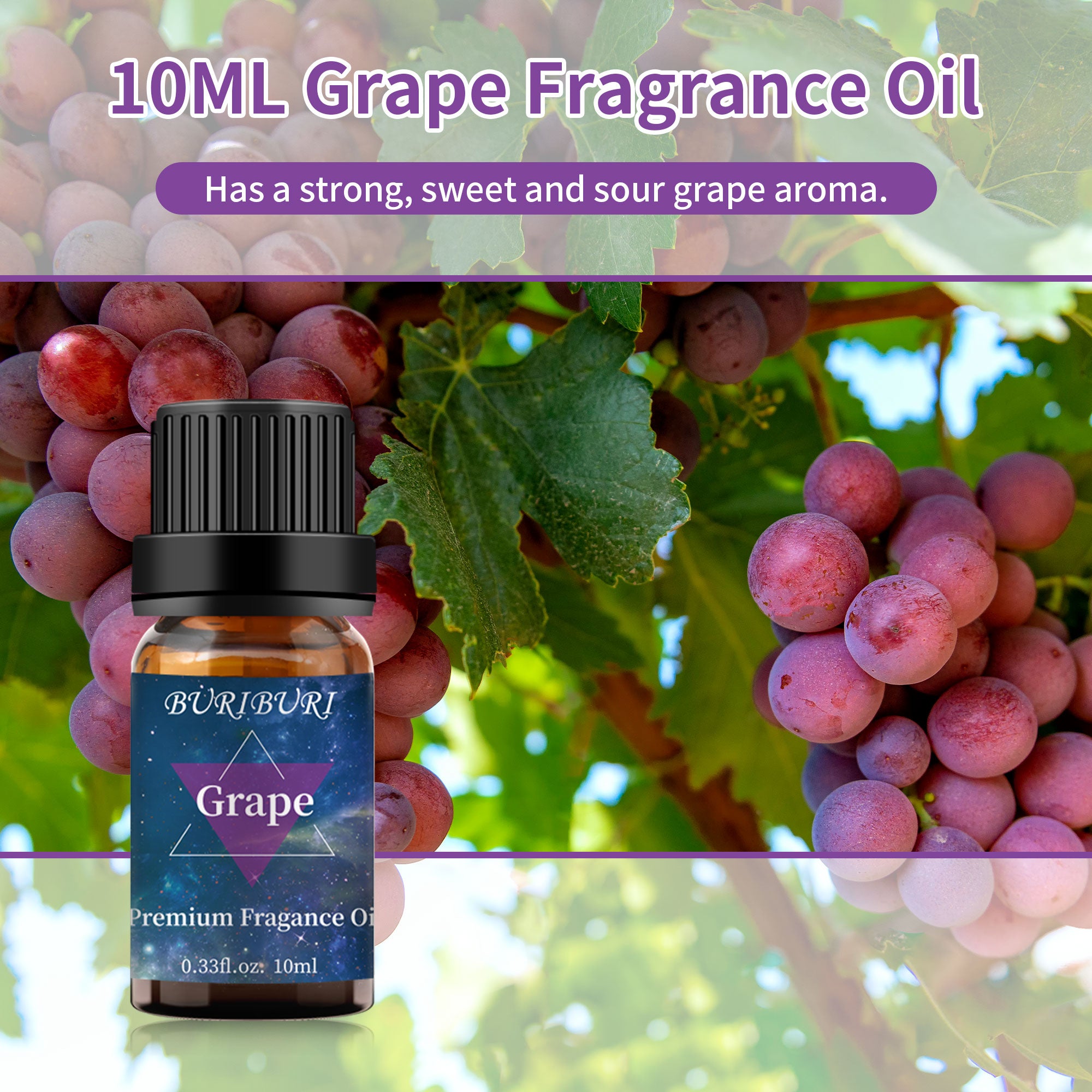 Premium Grade Grape Scented Fragrance Oil - 10ml