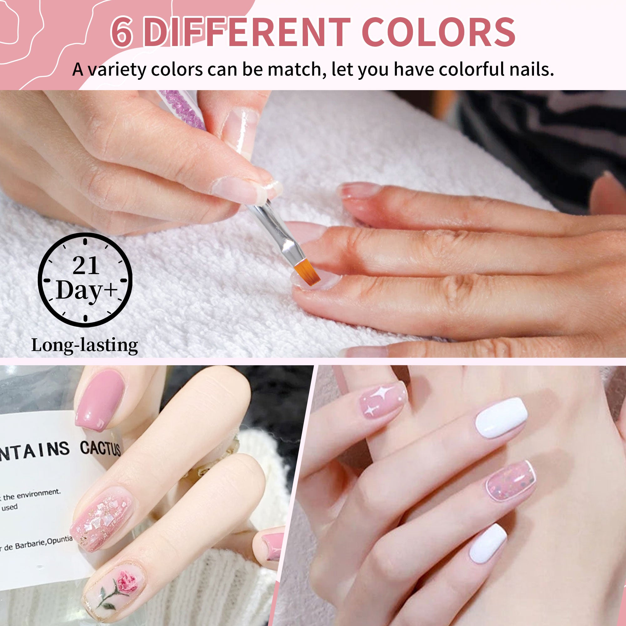 Summer Color Series - 6 Colors Solid Cream Gel Nails Polish Set Total 36 Colors