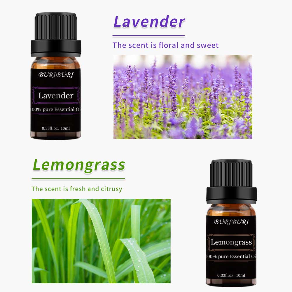 Spring Cleaning Diffuser Blends - Lavender Lemon Lemongrass Peppermint Essential Oils Set