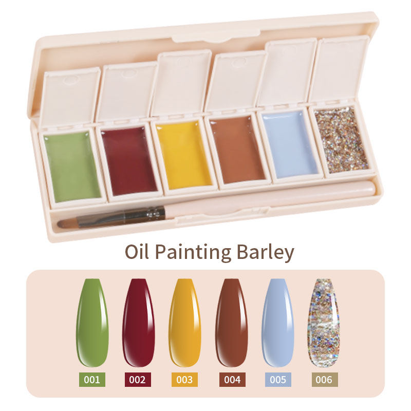 Oil Painting Barley - 6 Colors in 1 Solid Cream Pudding Gel Polish