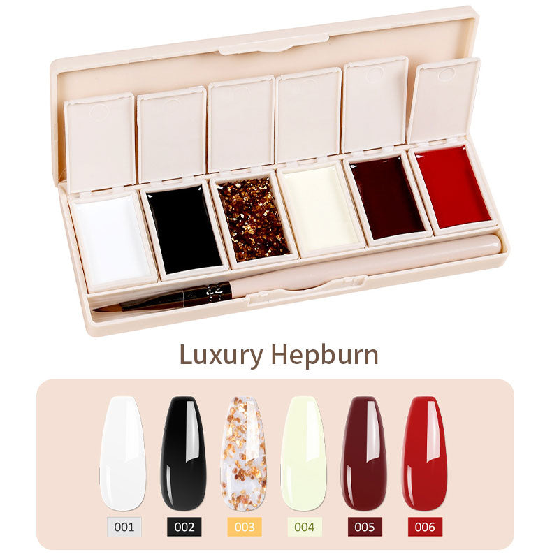Luxury Hepburn Style - 6 Colors in 1 Solid Cream Pudding Gel Polish