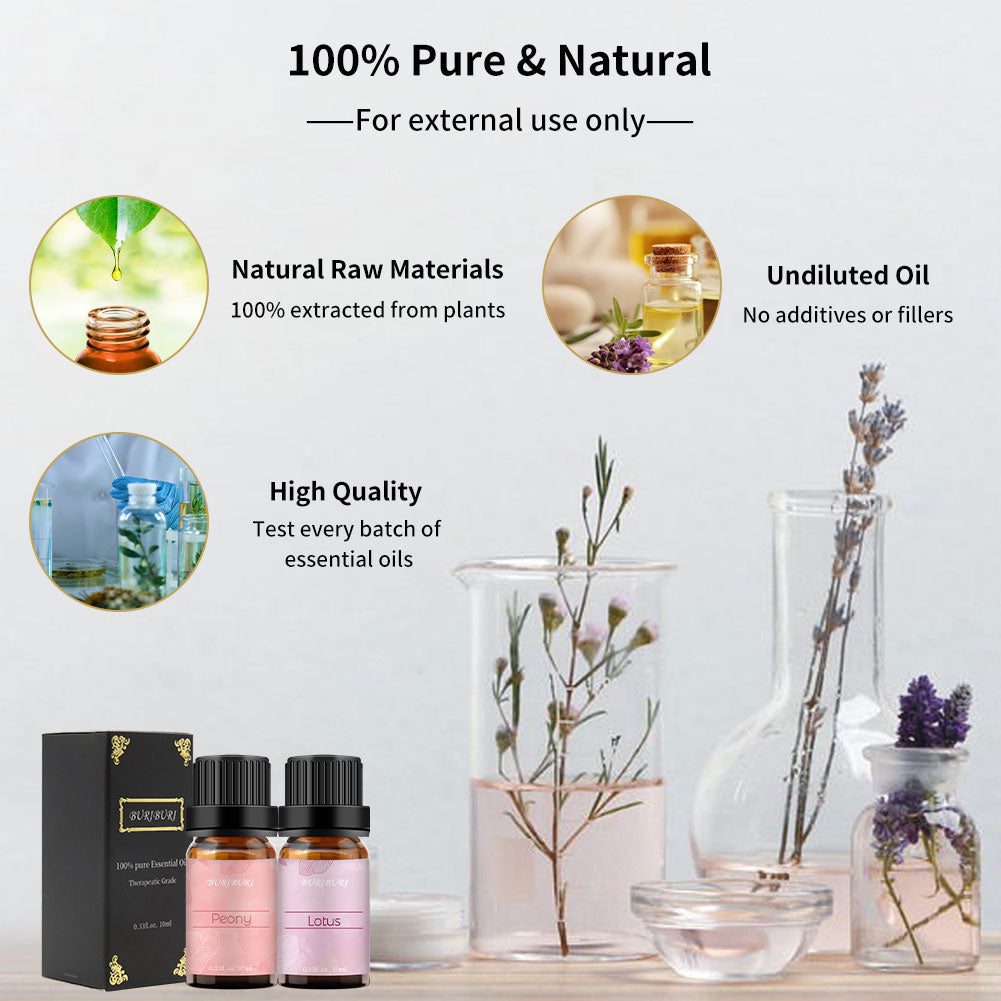 2pcs 10ml Peony + Lotus Essential Oil Set