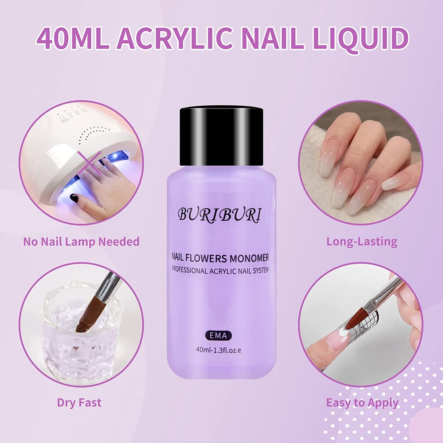 11Pcs Acrylic Nail Powder Set with Acrylic Nail Brush