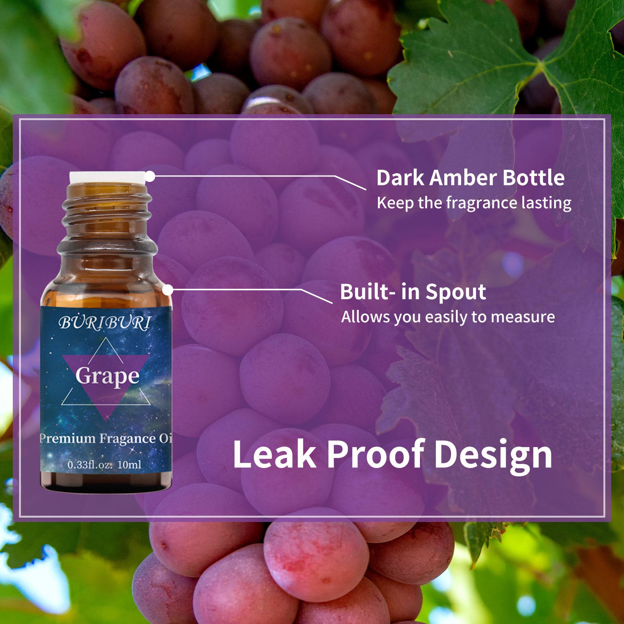 Premium Grade Grape Scented Fragrance Oil - 10ml