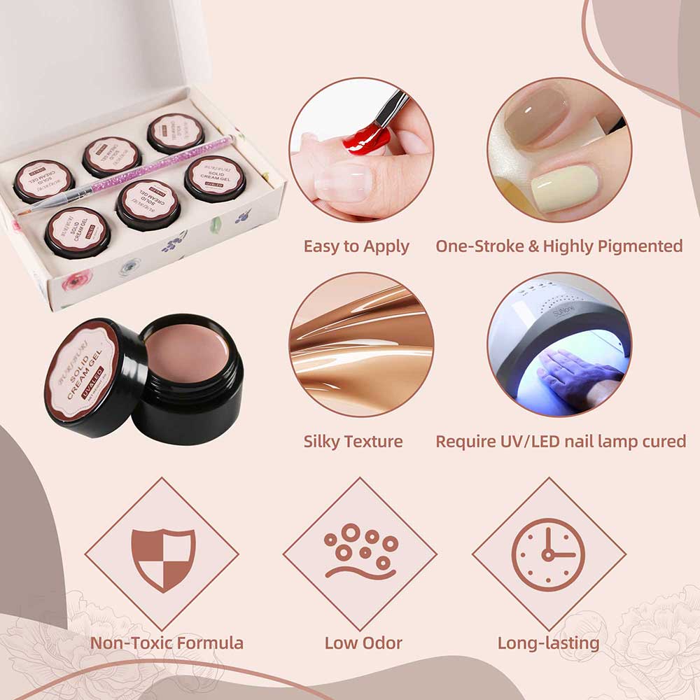 Canned Solid Cream Pudding Gel Polish Set - Total 60 Colors