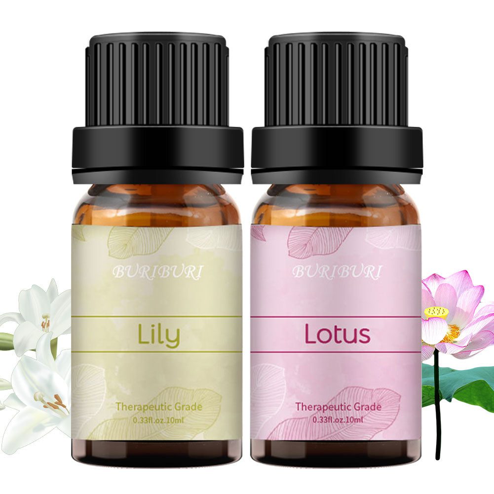 2pcs 10ml Lily + Lotus Essential Oil Set