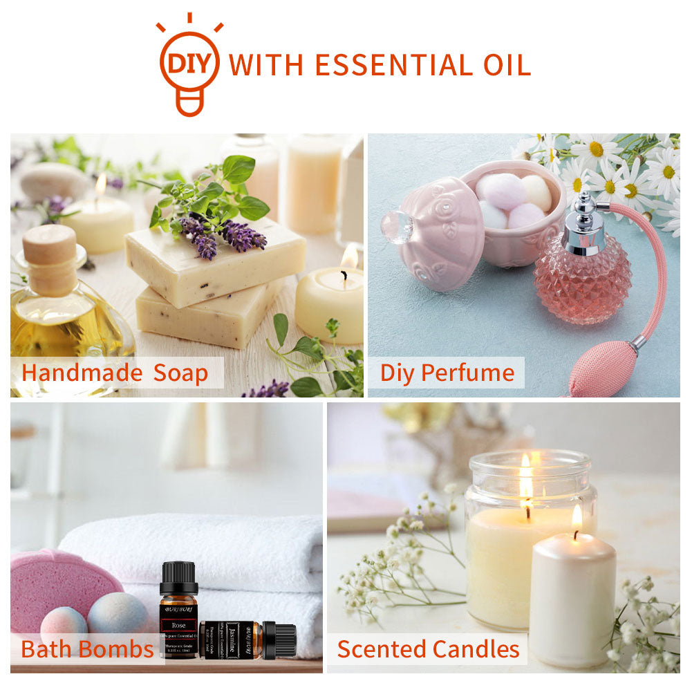 Chamomile, Jasmine, Rose essential oils