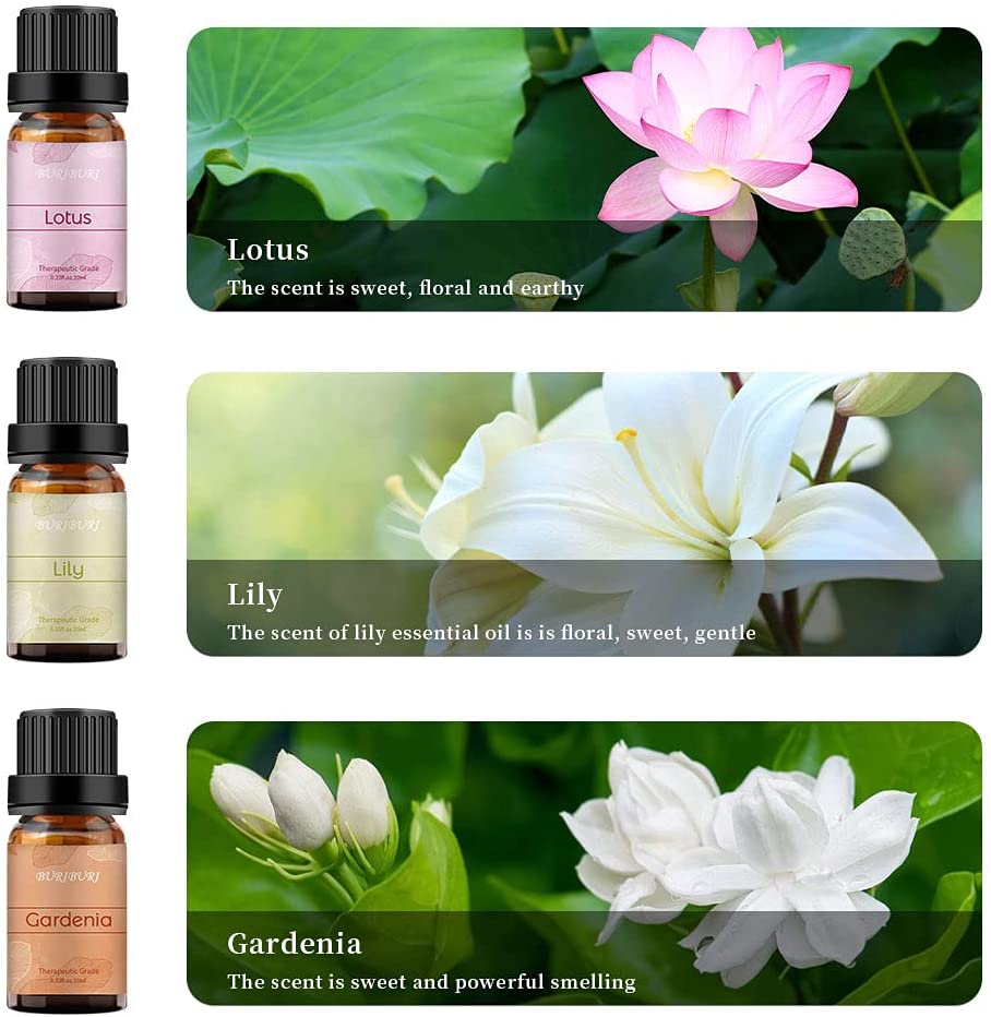 lavender rose jasmine lily lotus gardenia essential oil