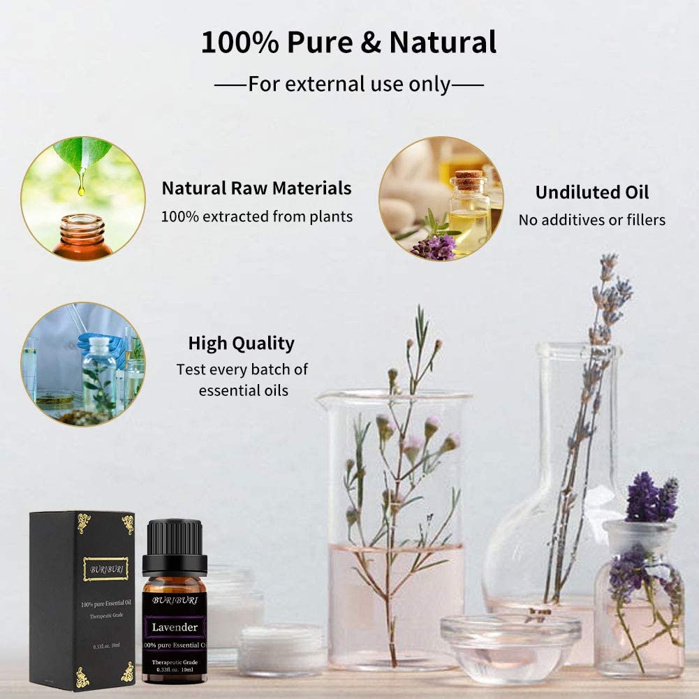 tea tree, lavender, lemongrass essential oils