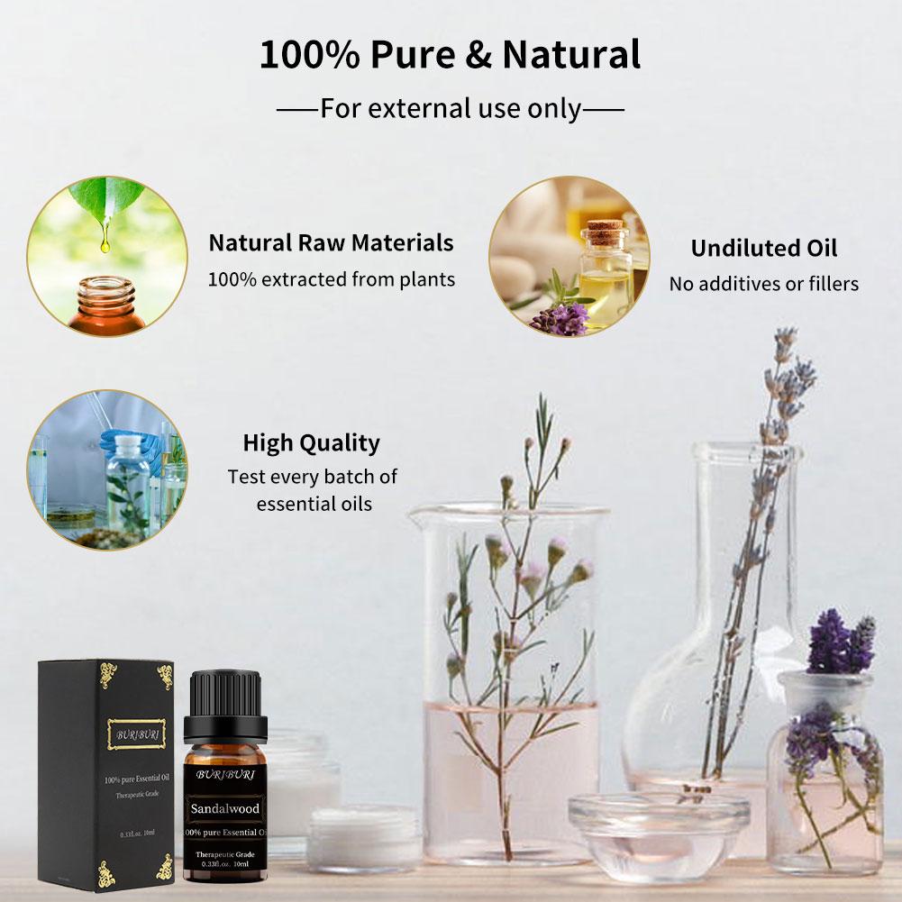 Lemon, Tea Tree, Peppermint, Eucalyptus, Vetiver, Lavender, Orange, Sandalwood essential oil set
