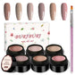 Classic Nude Color - 6 Colors Solid Cream Gel Nails Polish Set